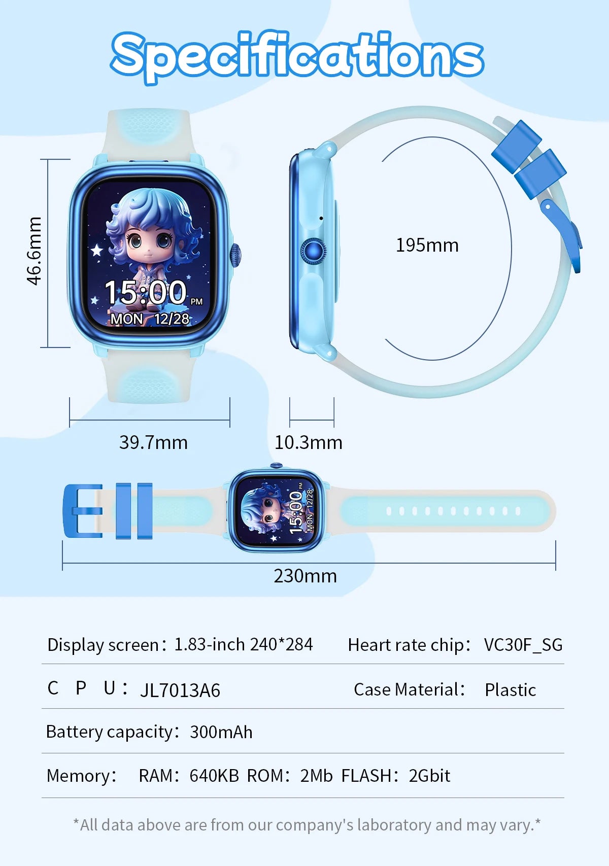 2026 Children's Smart Watch Multiple Learning Modes – Early Education Health Monitor LED Flashlight IP68 Waterproof - I YAN