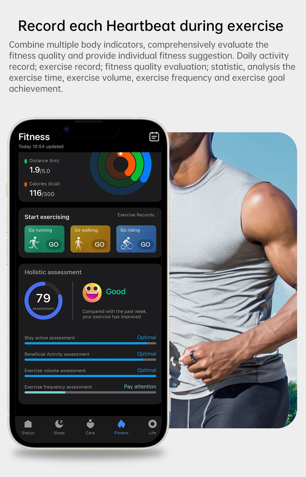 Smart Ring with Vibration Reminder, Call & Message Notification Ring, Silent Alerts, Health Tracking, Stress & Heart Rate