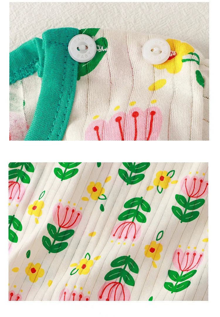 Children's summer clothing set with cotton T-shirts and shorts for boys and girls, featuring short sleeves and comfortable design.