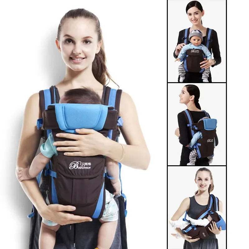 Baby Sling Carrier 4-in-1 Ergonomic Backpack – Easily Adjustable Carrier for Newborn to Toddler - I YAN