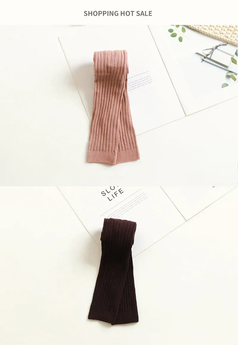 Spring Autumn Baby Boys Girls Pants Newborn Girl Leggings Tights Cotton Stretch Kids Children Knitting Trousers For 0 to 6Years