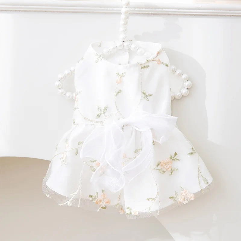 Dog Summer Dress for Small Dog Clothes Fashion Print Puppy Princess Skirt Sweet Bow Cat Dress Pet Costumes Chihuahua Dog Clothes