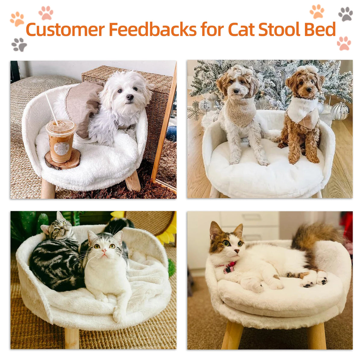 Small pet sofa bed by I YAN, raised cat chair and dog couch with removable cushion for comfortable sleep.