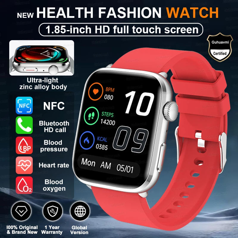 New Fashion NC SmartWatch For Men 1.85'' 240*284 AMOLED Screen Bluetooth Call Health Monitor Waterproof Sport Smartwatches Women