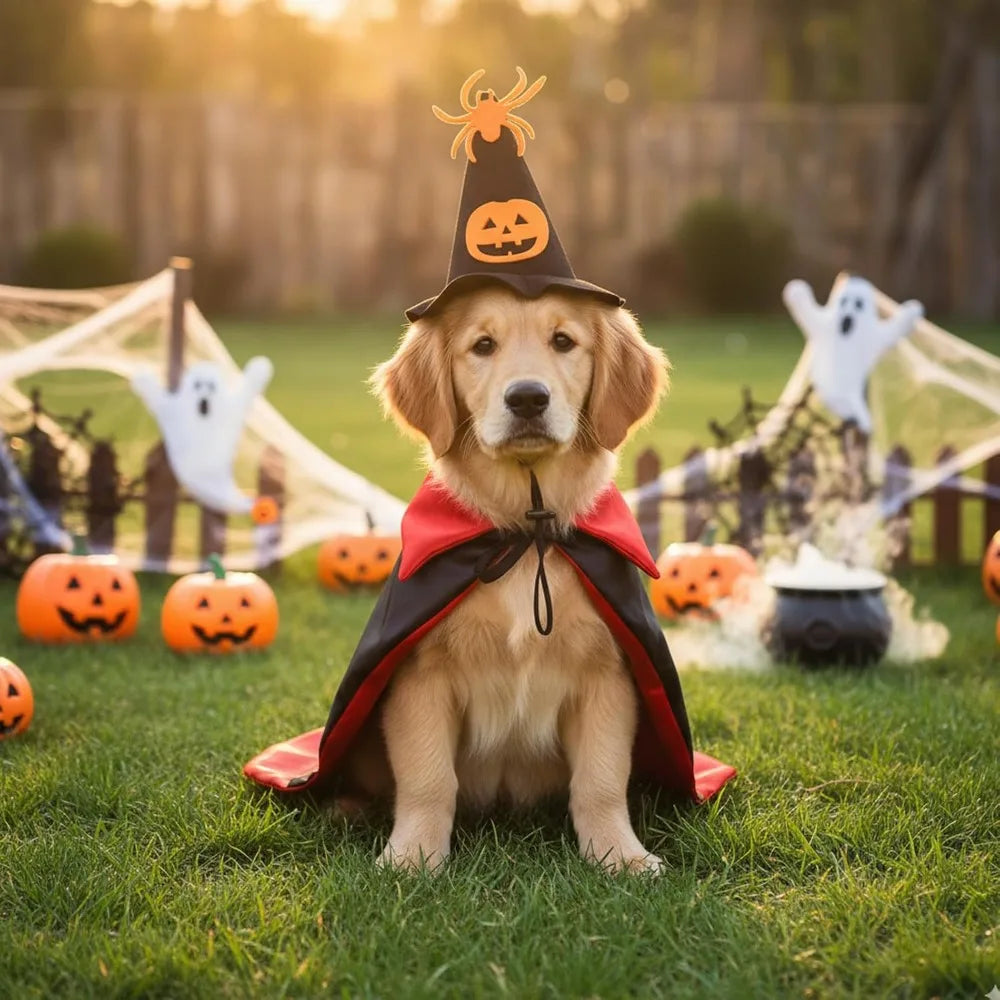 Halloween Pet Costume Set: Pumpkin Outfit for Small to Medium Dogs and Cats