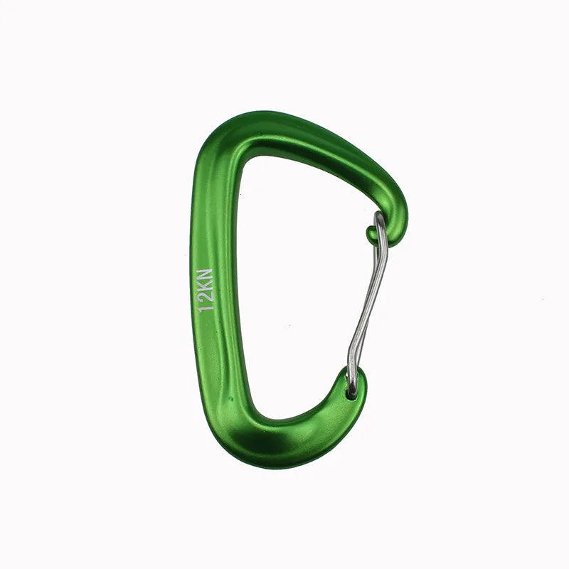 12KN Small Climbing Carabiner D-Shape Mountaineering Buckle Hook Safety Lock Outdoor Camping Hiking Key Chain