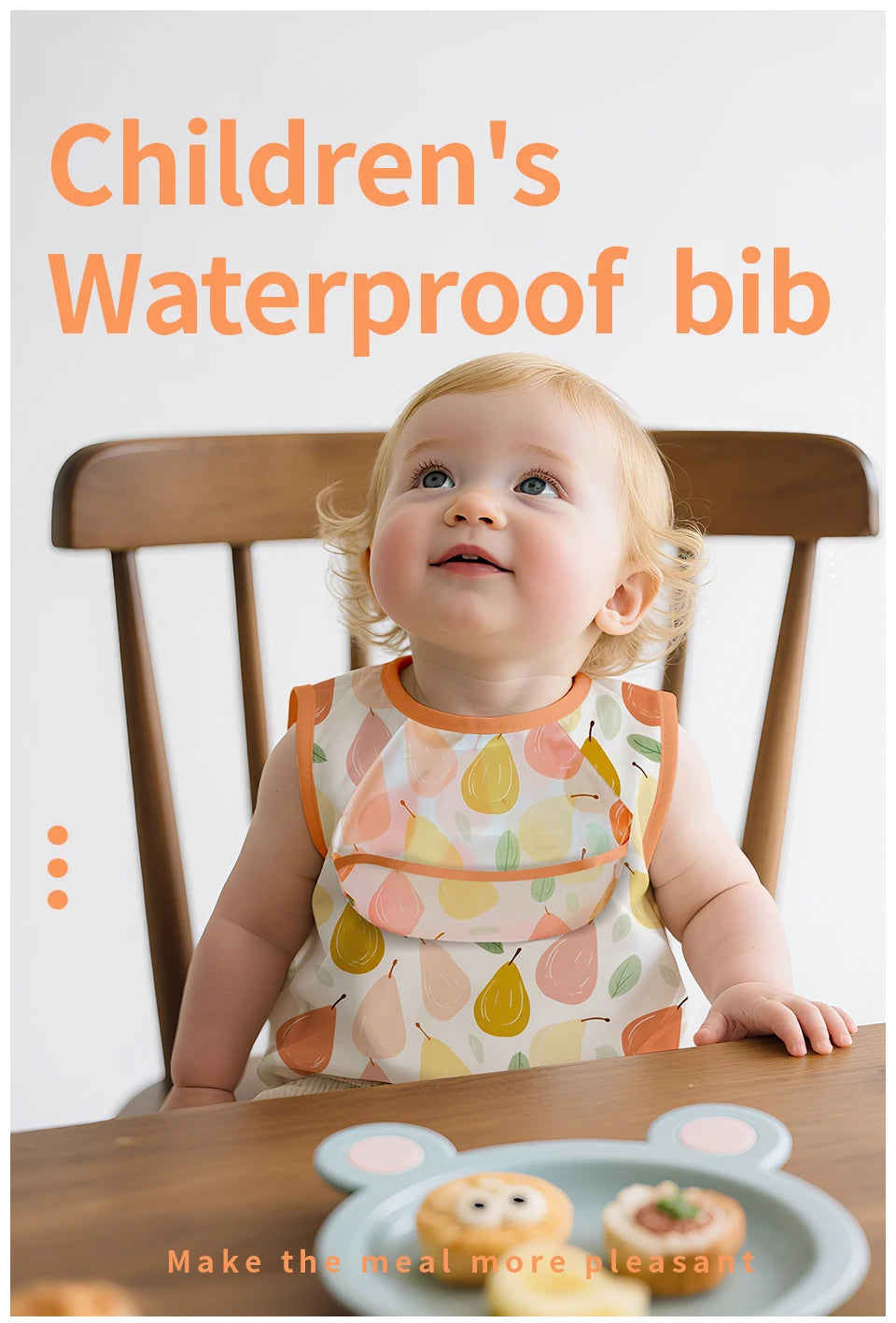 Elinfant Eating Feeding Bibs,Easy To Clean Burp Cloth,Wash-Free Eating Bibs,Smock Apron For Boys Girls, Baby Food Accessories