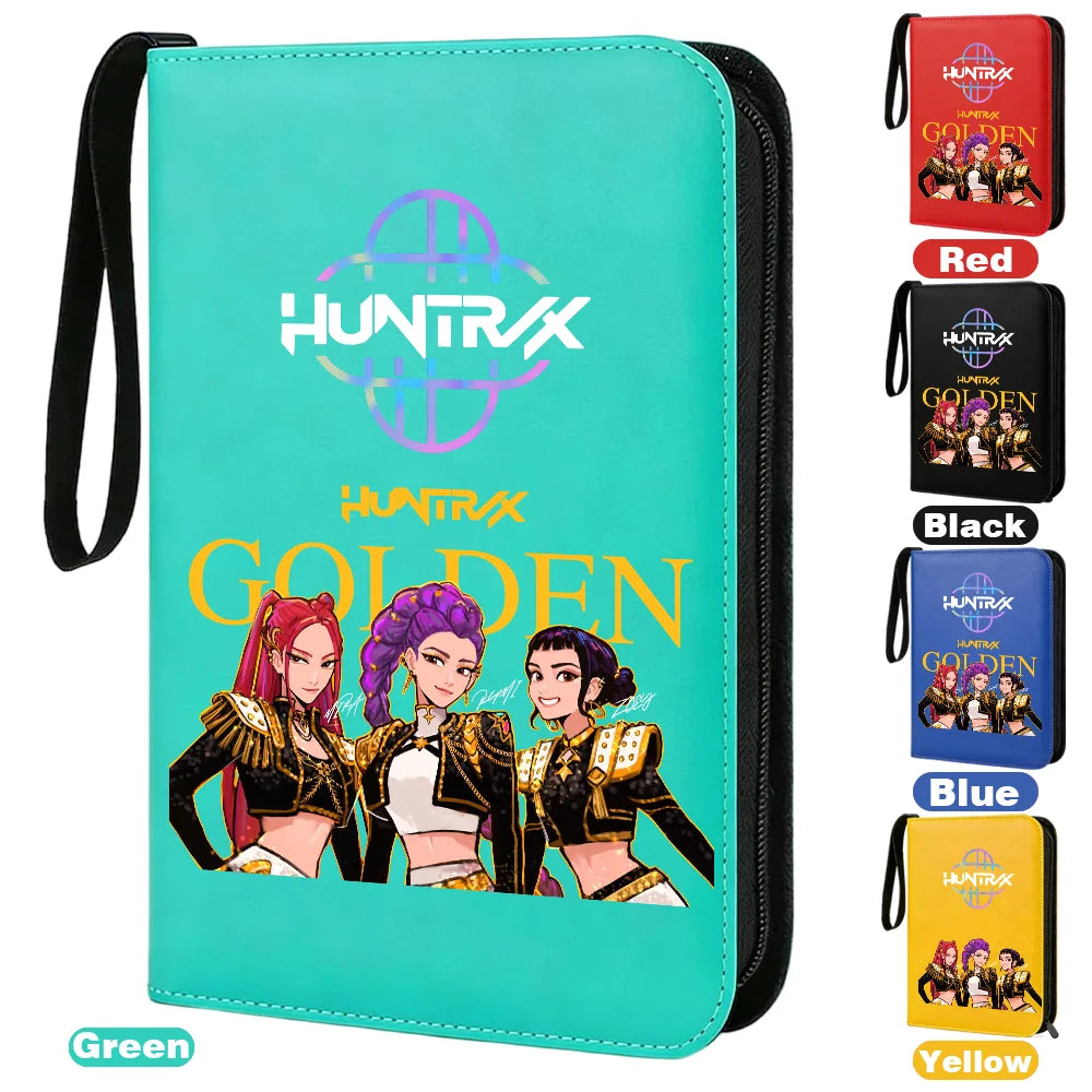 I YAN Demon Hunters card album binder with 400 pockets, PU zipper holder, ideal for trading cards and collectibles storage.