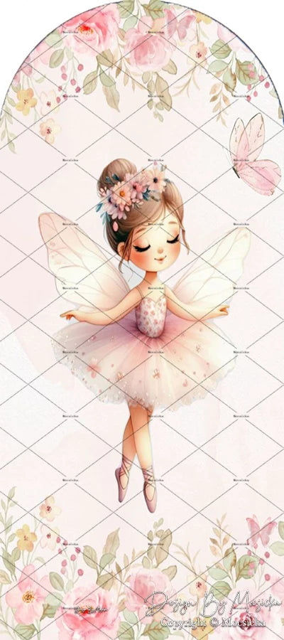 Mocsicka Custom Chiara Arch 2-sided Backdrop Flower Fairy Girl 1st Birthday Party Background Wildflower Baby Shower Photo Booth