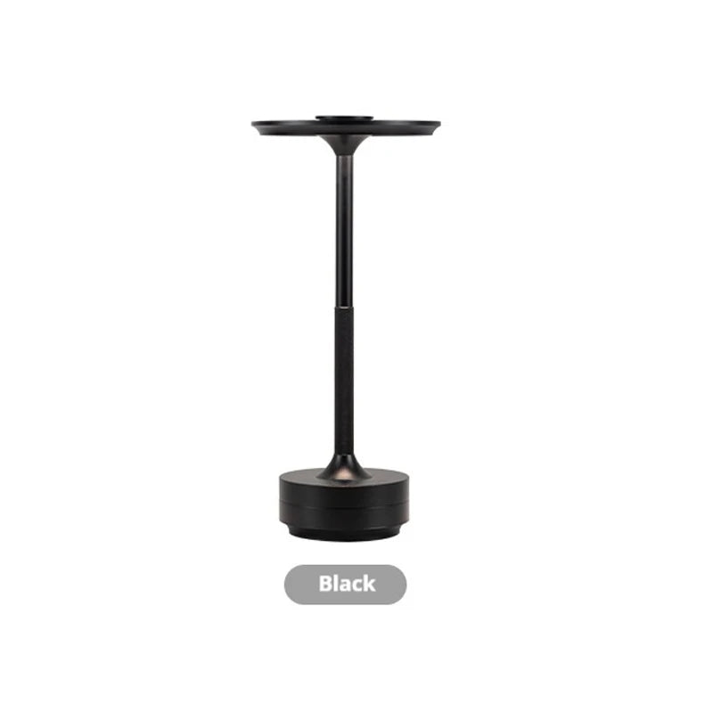 Rechargeable wireless LED table lamp by I YAN with touch sensor, ideal as a night light or reading lamp for bedroom, hotel, or restaurant.