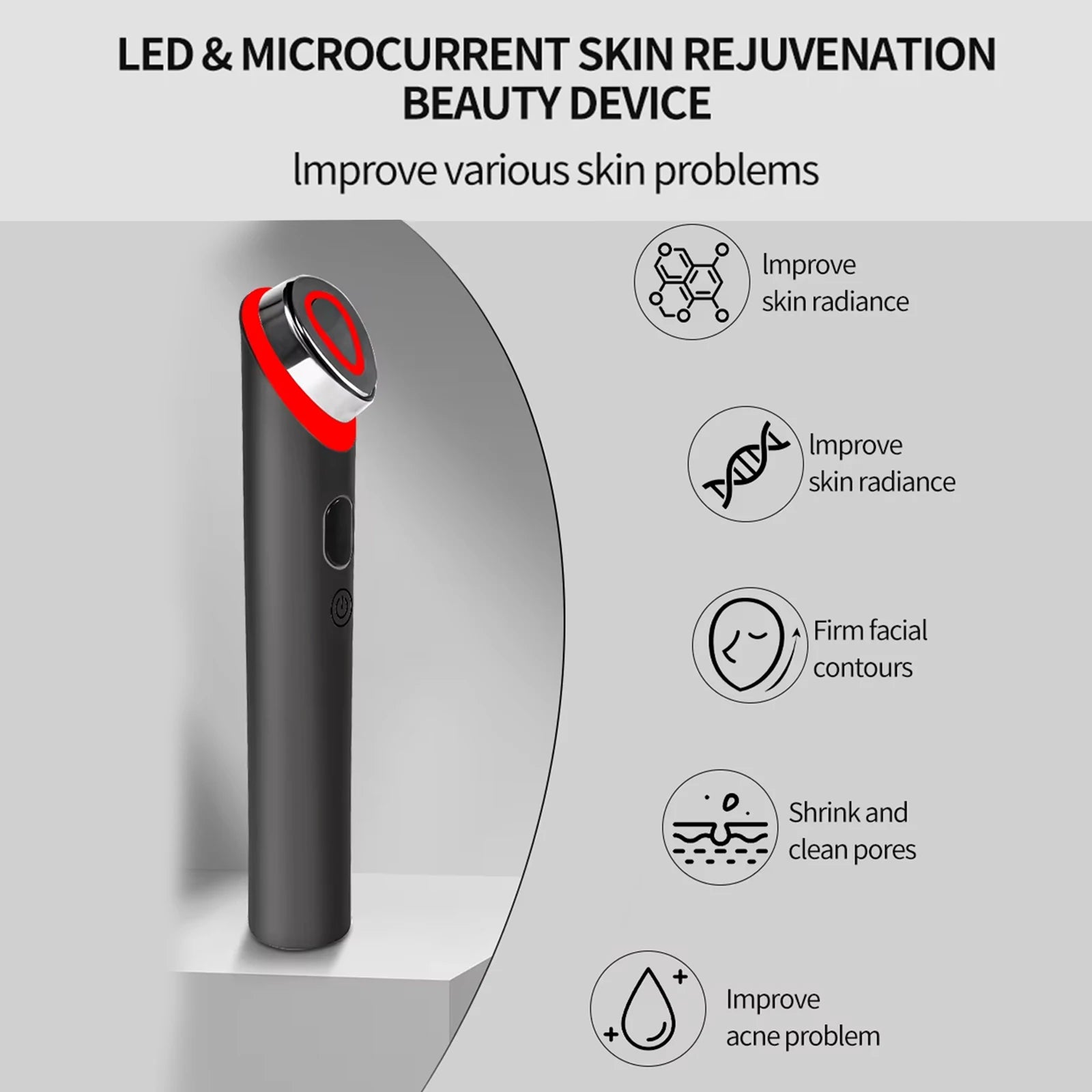 NEW 7 Colors Booster Pro LED Facial Light Therapy, Eye Beauty Wand, Red Light Eye Massager, Skincare and Blue Rejuvenation Tool