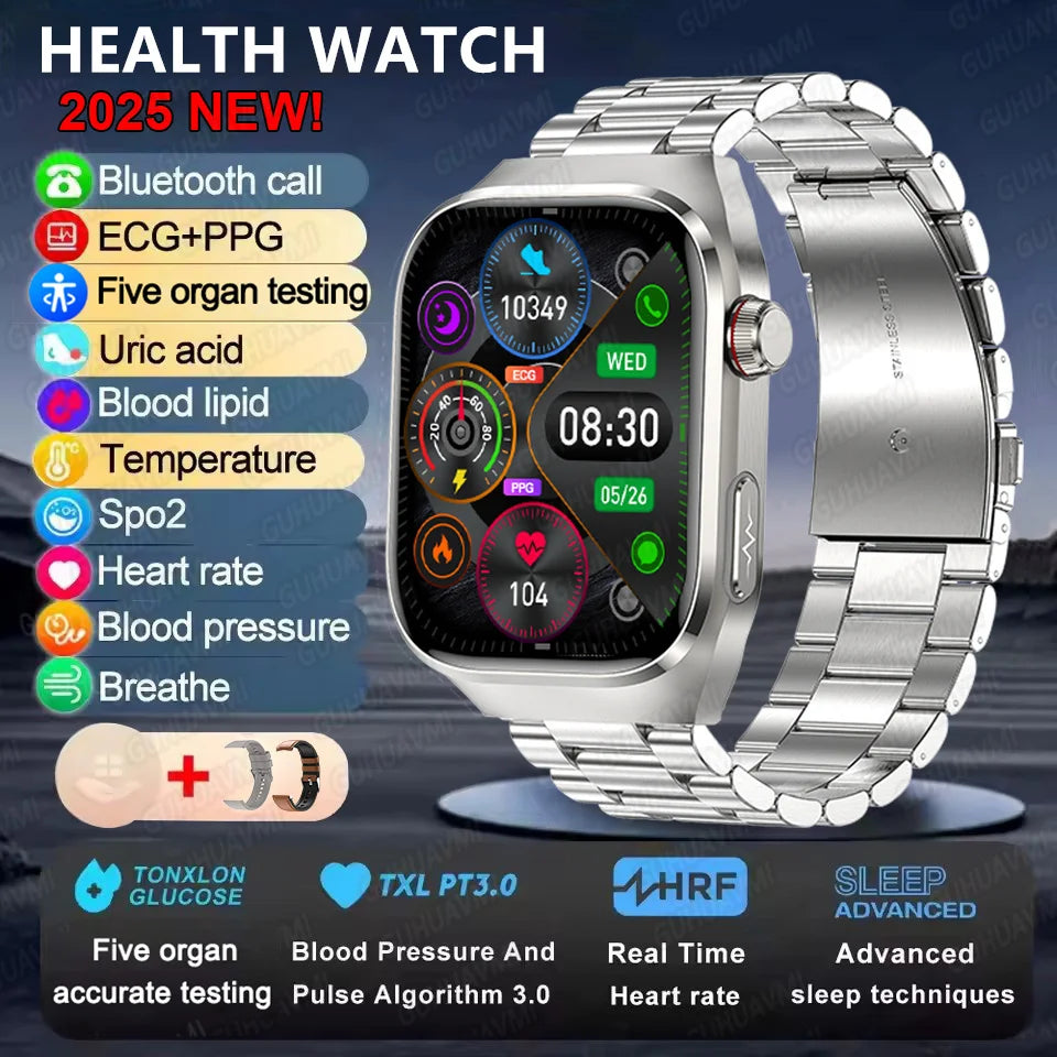 I YAN men's smart watch with physical exam features, uric acid, body fat, five organ health monitoring, Bluetooth call, smart bracelet