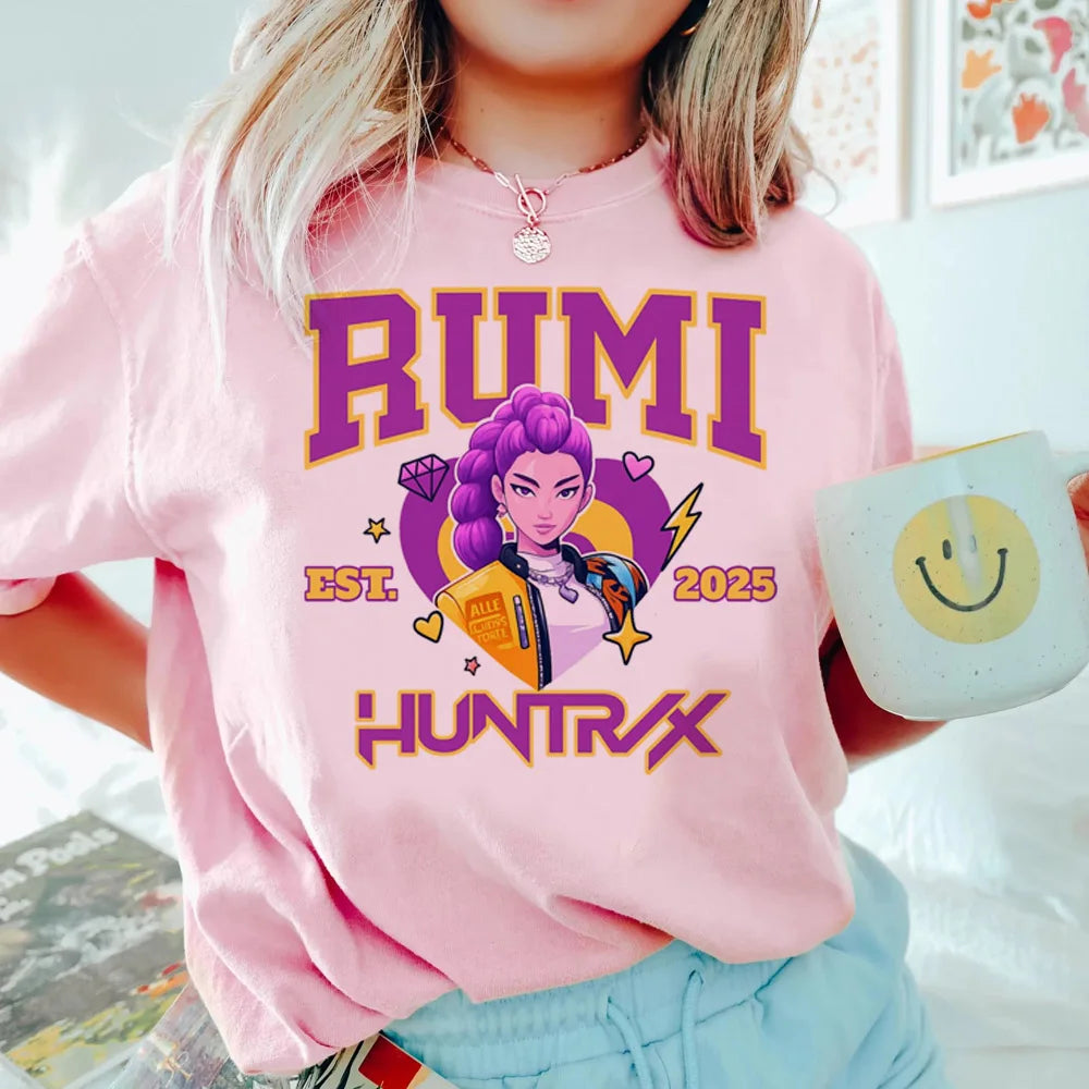 Anime KPop Demon Hunters T-shirt Tops for Children Casual Loose Girl Boy Clothing Round Neck Short Sleeve Street Style T-shirts