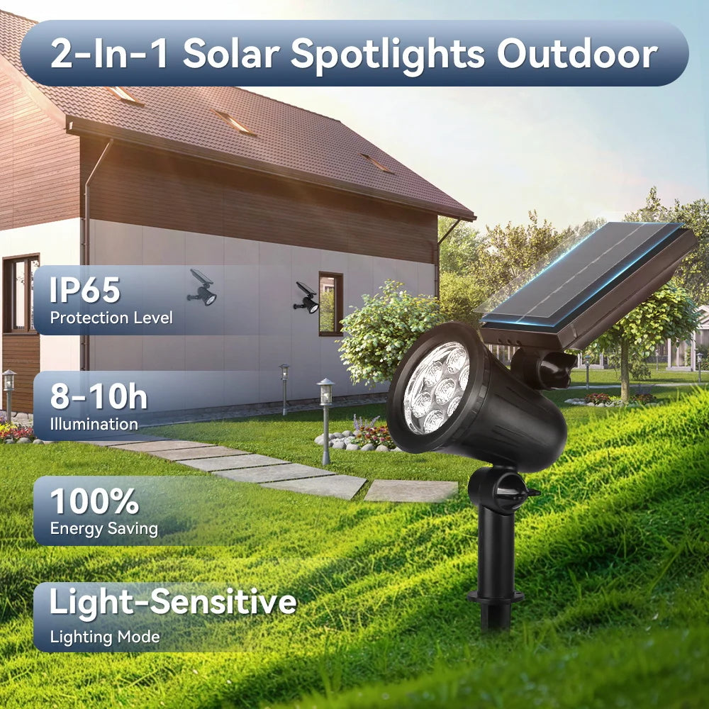 Outdoor Solar Lights Home Garden Patio Walkway Lawn Waterproof Led Solar Lamp Spotlight Decorations Energy Yard Lantern Lighting