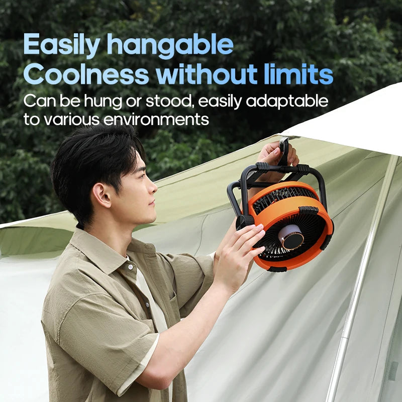 6 in 1 Desktop Fan 20000mAh Outdoor Camping Fan Air Circulator 4 Speed Adjustment Wireless Tent Ceiling Fan
