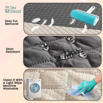 I YAN anti-leaking, non-slip dog bed cover and pet blanket on sofa, protecting furniture from pets with waterproof and slip-resistant features.