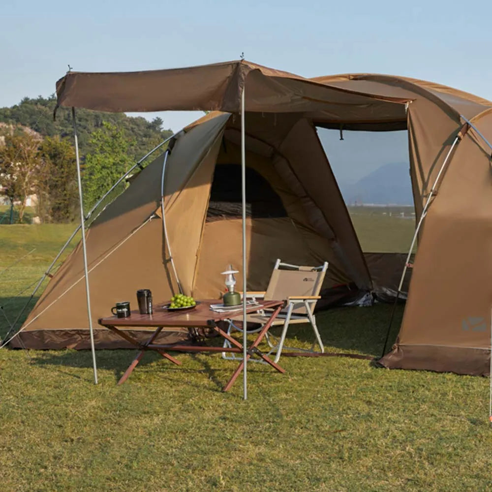 MOBI GARDEN Camping Tunnel Tent Two Bedrooms Waterproof Sunshade Portable Living Tent