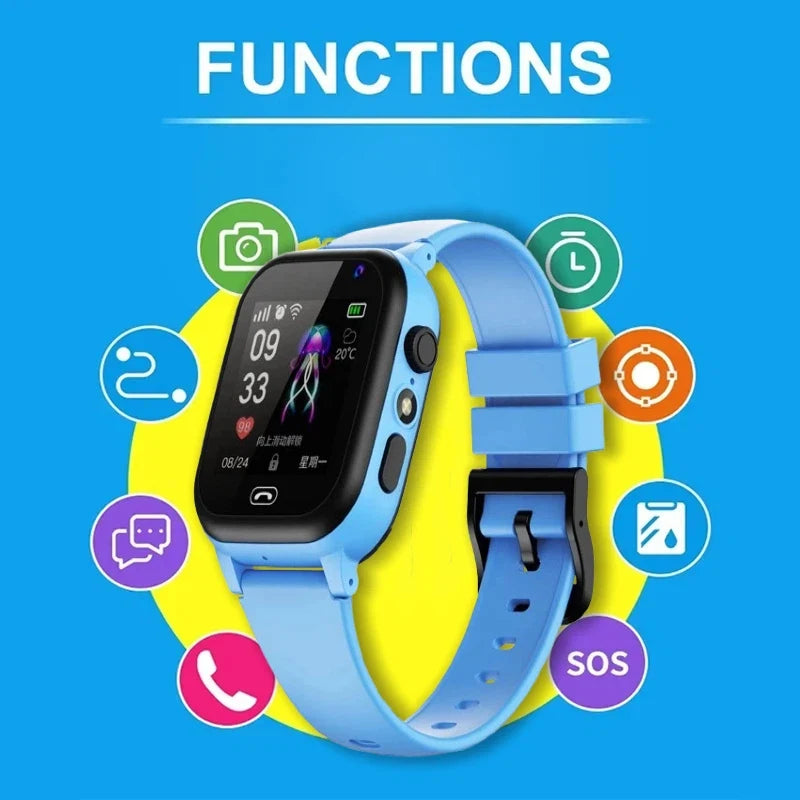 Lenovo Kids Smart Watch 5G GPS with camera, waterproof design, SOS, and video call features for boys and girls, brand I YAN.