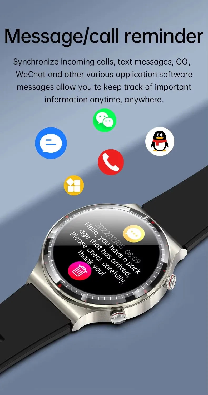 G08 Pro Men Amoled Smart WatchMedical Grade ECG Health Monitoring Heart Rate Blood Pressure Fitness Sport Smartwatch