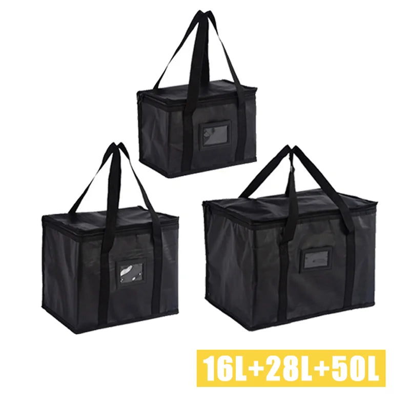 70L Insulated Thermal Cooler Bag Insulation To Keep Cold Large Capacity Portable Lunch Bag Zip Picnic Camping Tin Foil Food Bag