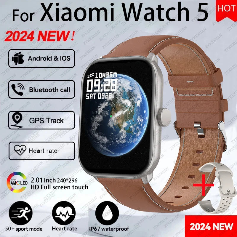 Watch 5 Global Version Men Women AMOLED Screen Always Show Time Heart Rate Bluetooth Call GPS Track Waterproof Sports Smartwatch