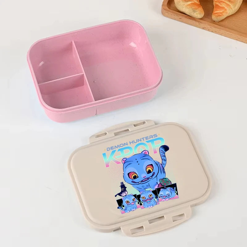 Demon Hunters anime lunch box by I YAN with colorful Demon Hunter design, large capacity food container for kids' school and picnics
