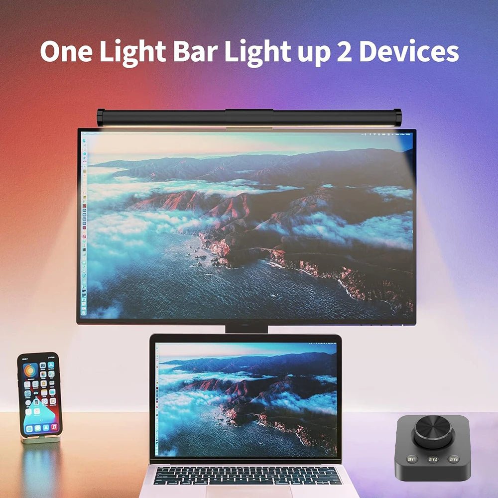 LED Desk Lamp Monitor Light Bar Eye-Care Stepless Dimming Lighting Table Lamp Computer Monitor Screen Light Bar for Work/Gaming