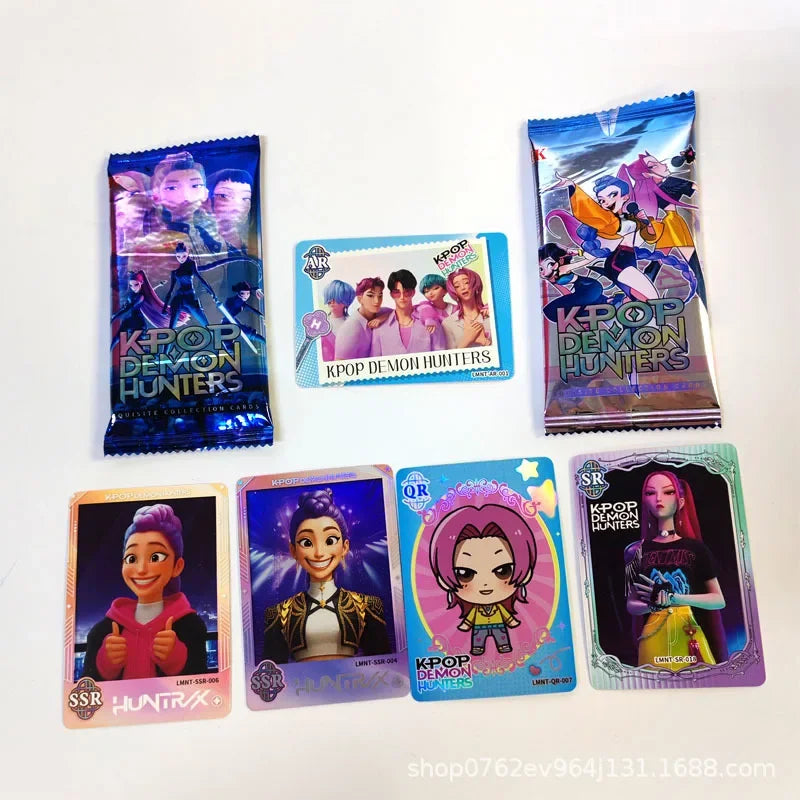150pcs Kpop Demon Hunters Collectible Cards Warriors Fans Laser Trading Card Set Premium Flash Cards Fans Kids Gift