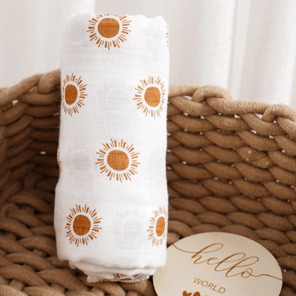 Elinfant Baby Muslin Swaddle Blanket 120x110cm Bamboo Cotton – SGS/CPSIA Certified Soft Print Wrap for Newborns - I YAN