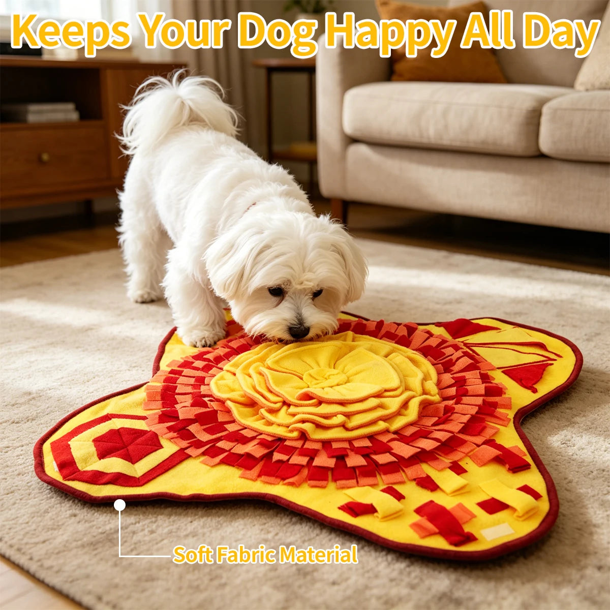 Washable I YAN Dog Snuffle Mat for scent training and slow feeding, featuring fabric layers and hidden treats for dogs and cats.