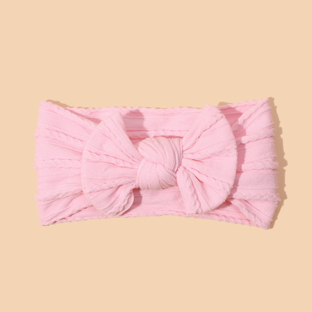 1Pcs Newborn Baby Headband For Girls Elastic Knit Children Turban Baby Bows Soft Nylon Kids Headwear Hair Accessories 32 Colors