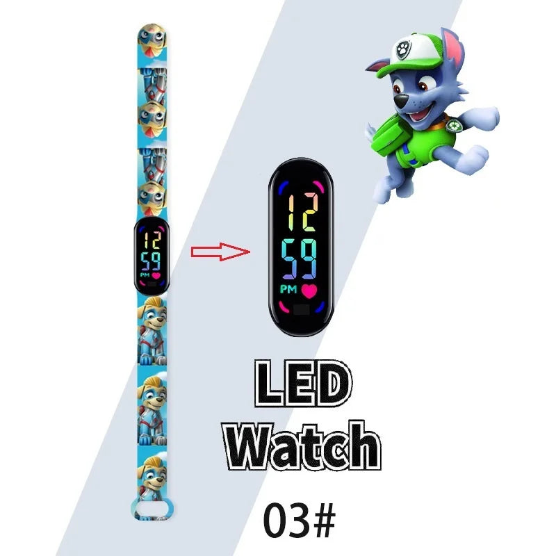 Kids Cartoon LED Touch Screen Watch – Silicone Strap Digital Wristwatch Student Gift for Boys & Girls - I YAN