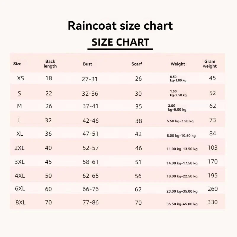 Small dog wearing I YAN transparent waterproof raincoat with hood, soft PVC material, suitable for puppies and small dogs.