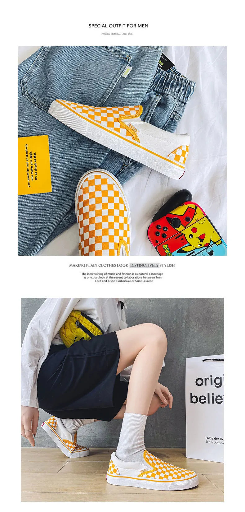 Children Spring Autumn Canvas Shoes Girls One Foot Slip on Shoes Kid Shoes Boys Soft Soled Comfortable Checkerboard Casual Shoes
