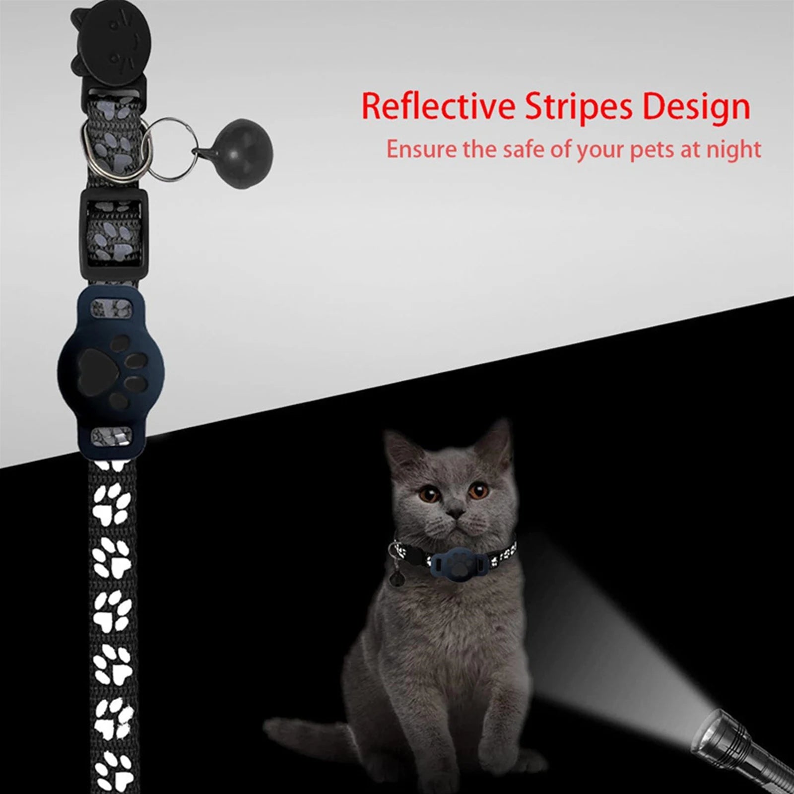 Cat Tracker Collar for iOS & Android Waterproof Electronic Pet Locator with Bell Pet Tracker for Pets Cat Anti-Lost Device
