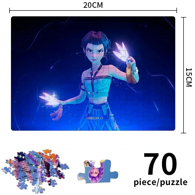 Kpop Demon Hunters 3D Jigsaw puzzle Board Game Rumi Mira Zoey Huntrix Character Puzzle Collectible Kids Toys Birthday X-mas Gift