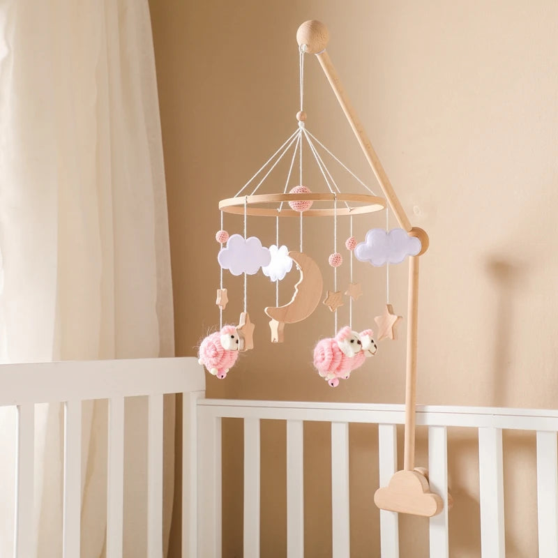 Cartoon Bee Baby Crib Mobile – Wooden Bed Bell Rattle Toy for Newborns 0-12M - I YAN