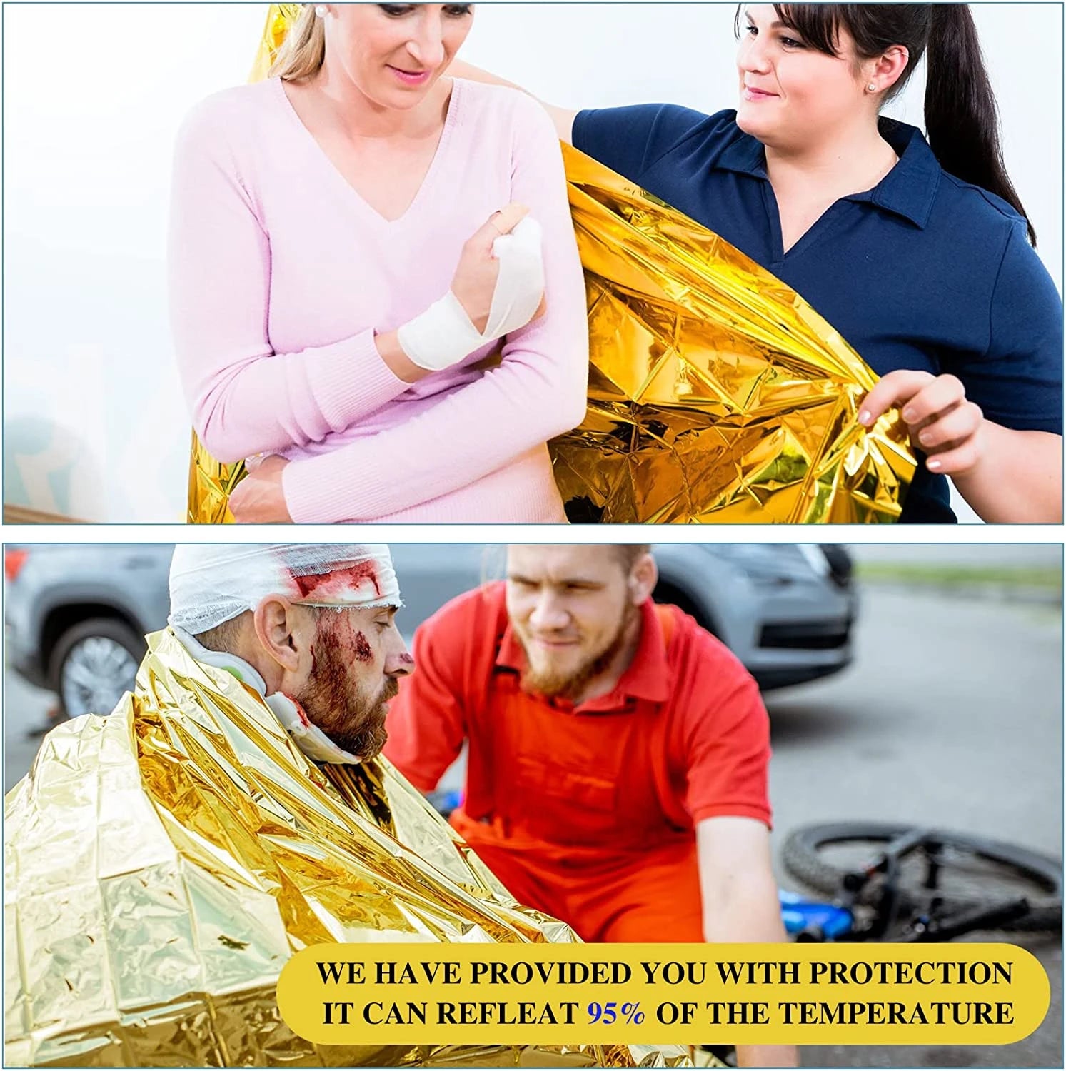 5-30Pc Outdoor Emergency Gold-Sliver Survival Blanket Waterproof First Aid Rescue Curtain Foil Thermal Hunting Blanket130X210Cm