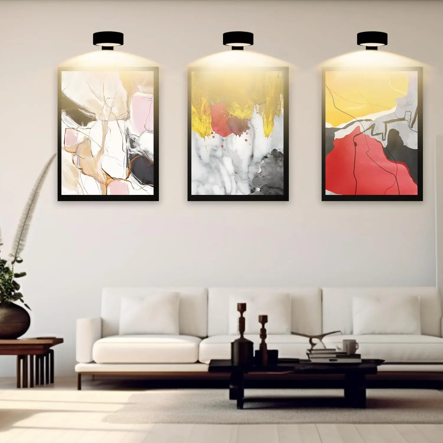 Picture Lights for Wall Rechargeable Magnetic Poster Lights Remote Dimmable Timer Painting Light Wall Decor Light Painting Light