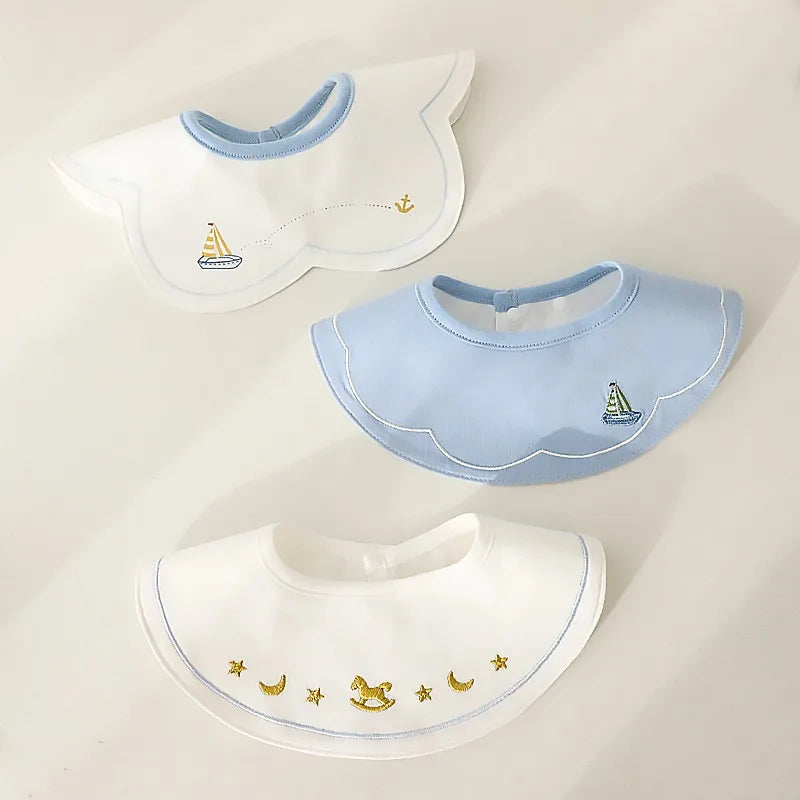 3-Pack Cotton Gauze Baby Bibs | Soft Petal Print Drool Bibs for Newborns - I YAN