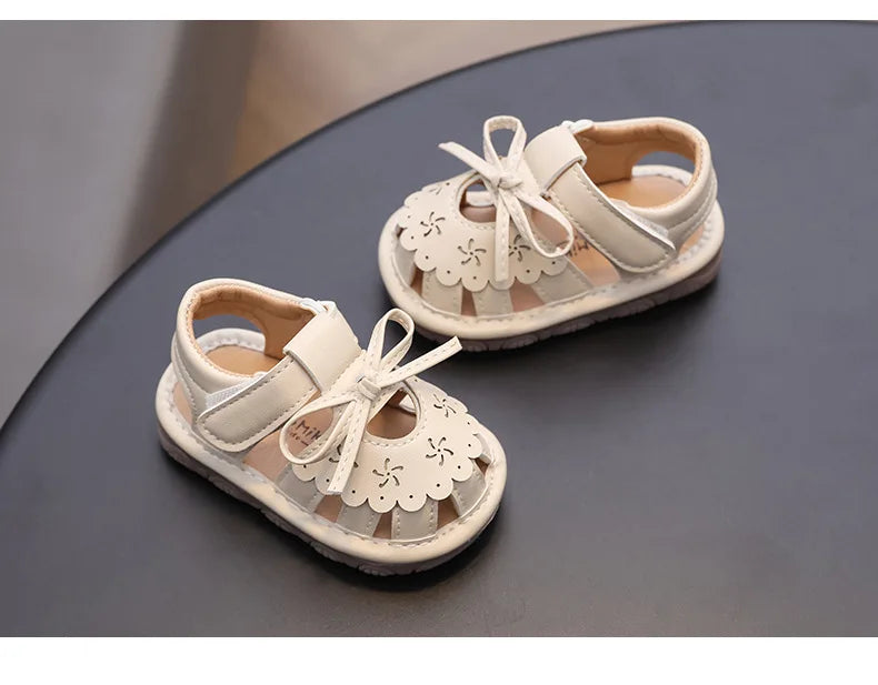 Baby Walking Shoes Package Head Call Sandals Soft Bottom Non-slip Hollow Breathable Casual Shoes 0-2 Years Old Princess Shoes