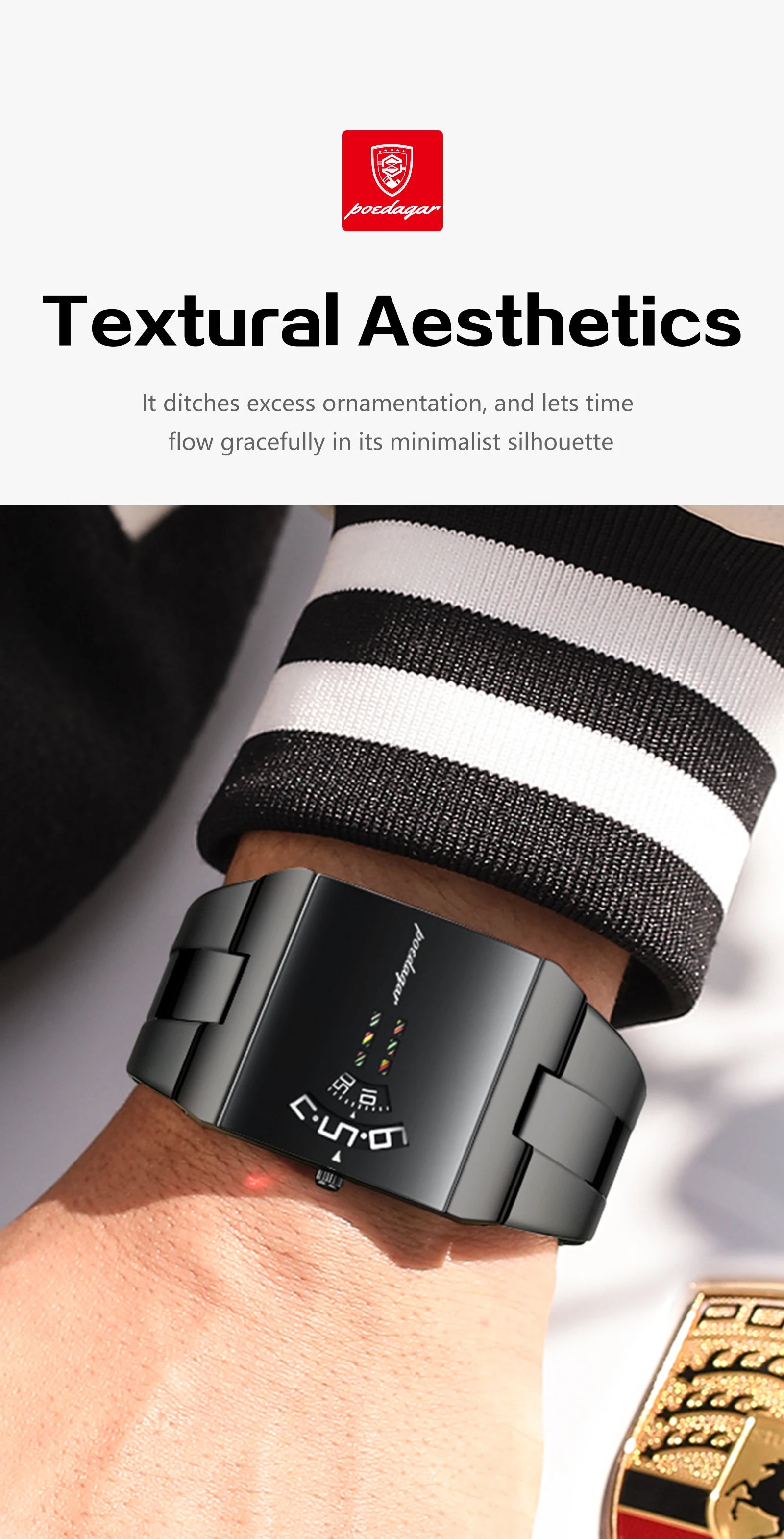 POEDAGAR Original Fashion Men Wristwatch Waterproof Business Elegant Man Clock Stainless Steel Quartz Casual Men's Watches Reloj