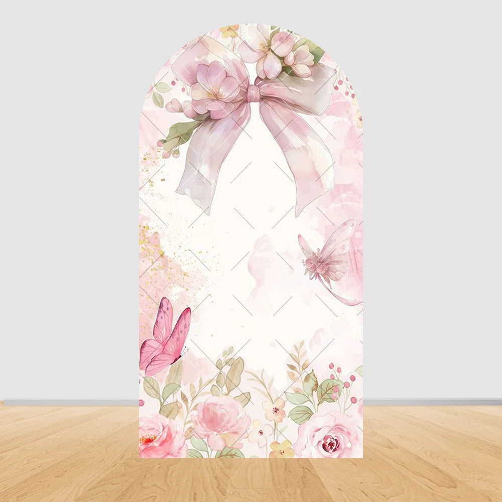 Fairy Arch Photography Backdrop Cover Girls Birthday Baby Shower Floral Butterfly Arched Background Party Decor Photo Studio