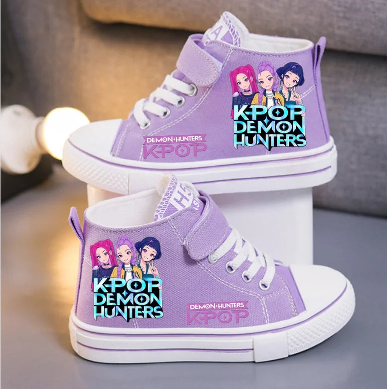 Kpop Demon Hunters Children's Canvas Shoes Fashion Student Shoes Boys Girls Outdoor Sport Shoes Sneakers Print Kids Casual Shoes
