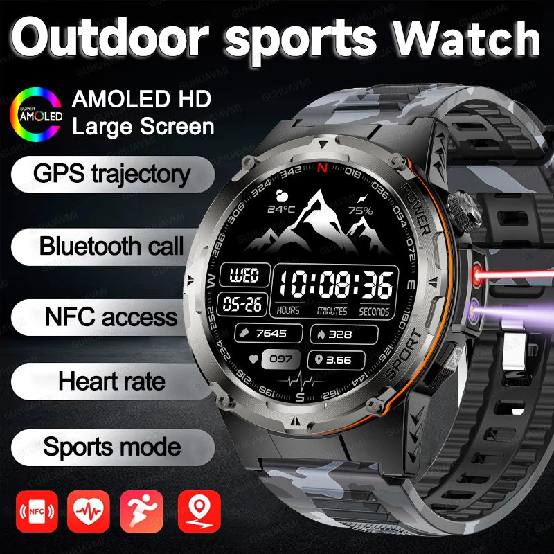 NEW Top Popular Outdoors GPS tracker Sports Smart Watch Men 500mAh NFC HD Call IP68 depth waterproof Smart Watch T-REX3 Men