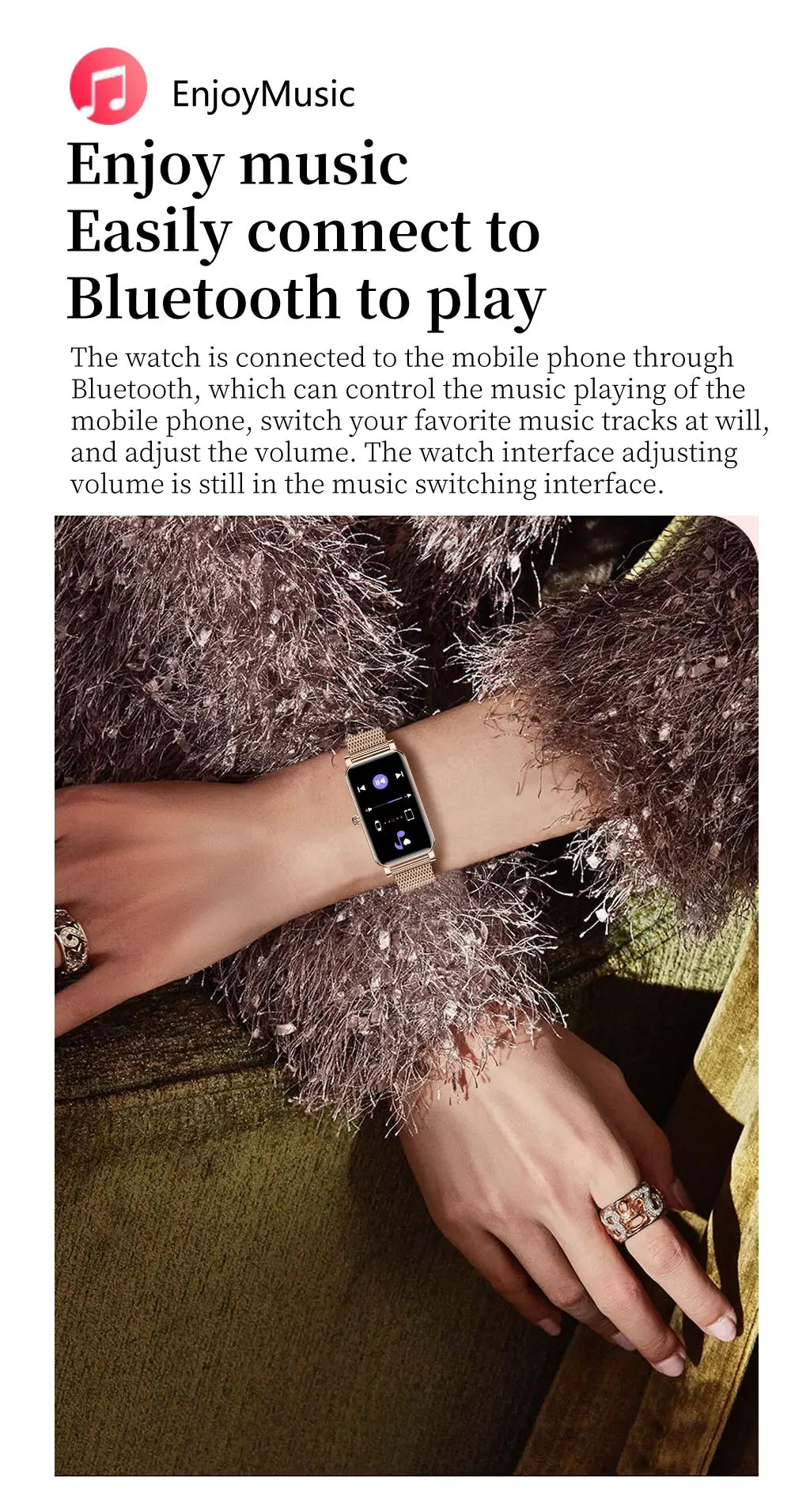 Women's Luxury Smartwatches Connect Phone Interactive Music Full Touch Smart Watches Weather Reminder Custom Wallpaper Smartband