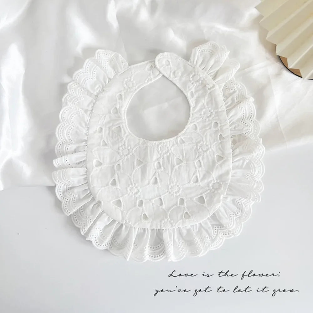 U-shaped Baby Cotton Bibs Waterproof Floral Baby Drooling Bibs Feeding Lace Saliva Towel Cloths Neck Wear Accessories