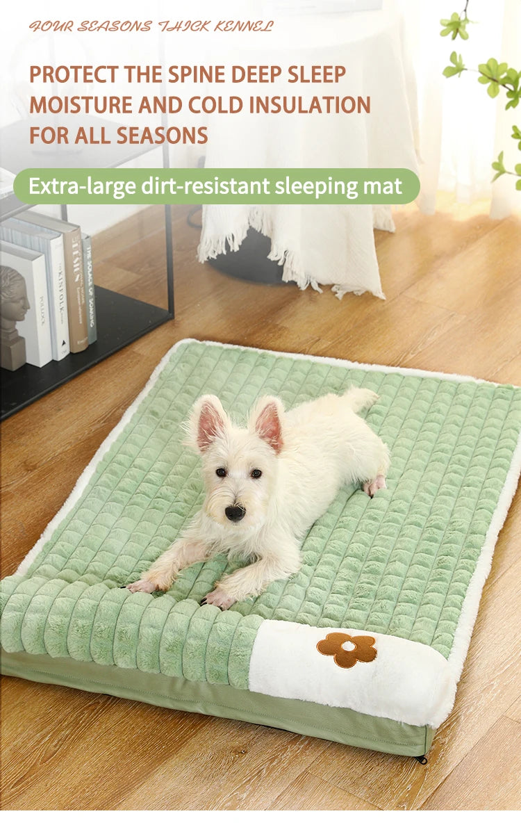 Thickened Dog Bed Removable Winter Super Warm Washable Dog Mat Deep Sleep Fluff Bed for Small Medium Large Dogs Cats Pillow