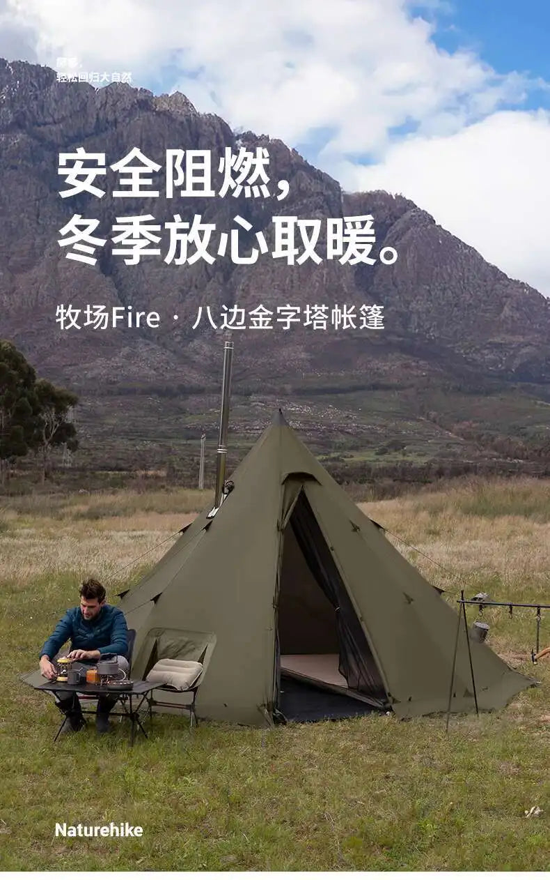 Naturehike Pasture Fire Octagonal Pyramid Tent Outdoor Camping Overnight Equipment