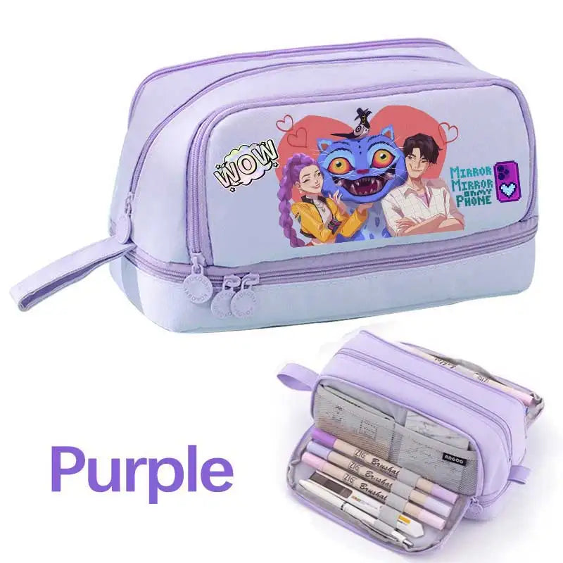 Demon Hunters Pencil Case – Multi-Functional Stationery Storage Bag - I YAN
